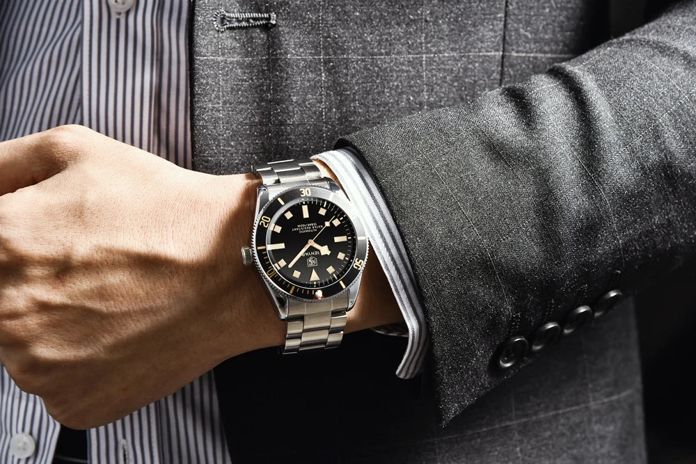 Automatic Mechanical Wristwatch – Stainless Steel for Business Men