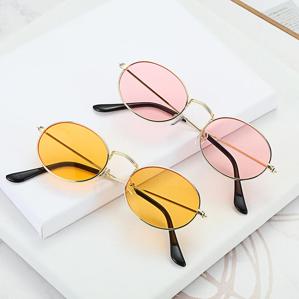 Retro Small Oval Sunglasses – UV400 Gradient Mirror Shades for Festival Wear