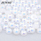White AB Flatback Pearls – Assorted Size Beads for DIY Crafts and Jewelry
