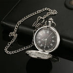 Vintage Roman Numeral Pocket Watch – 37cm Steel Fob Chain for Men and Women