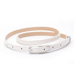 Thin Faux Leather Waist Belt – Adjustable Fashion Accessory for Dress Jeans