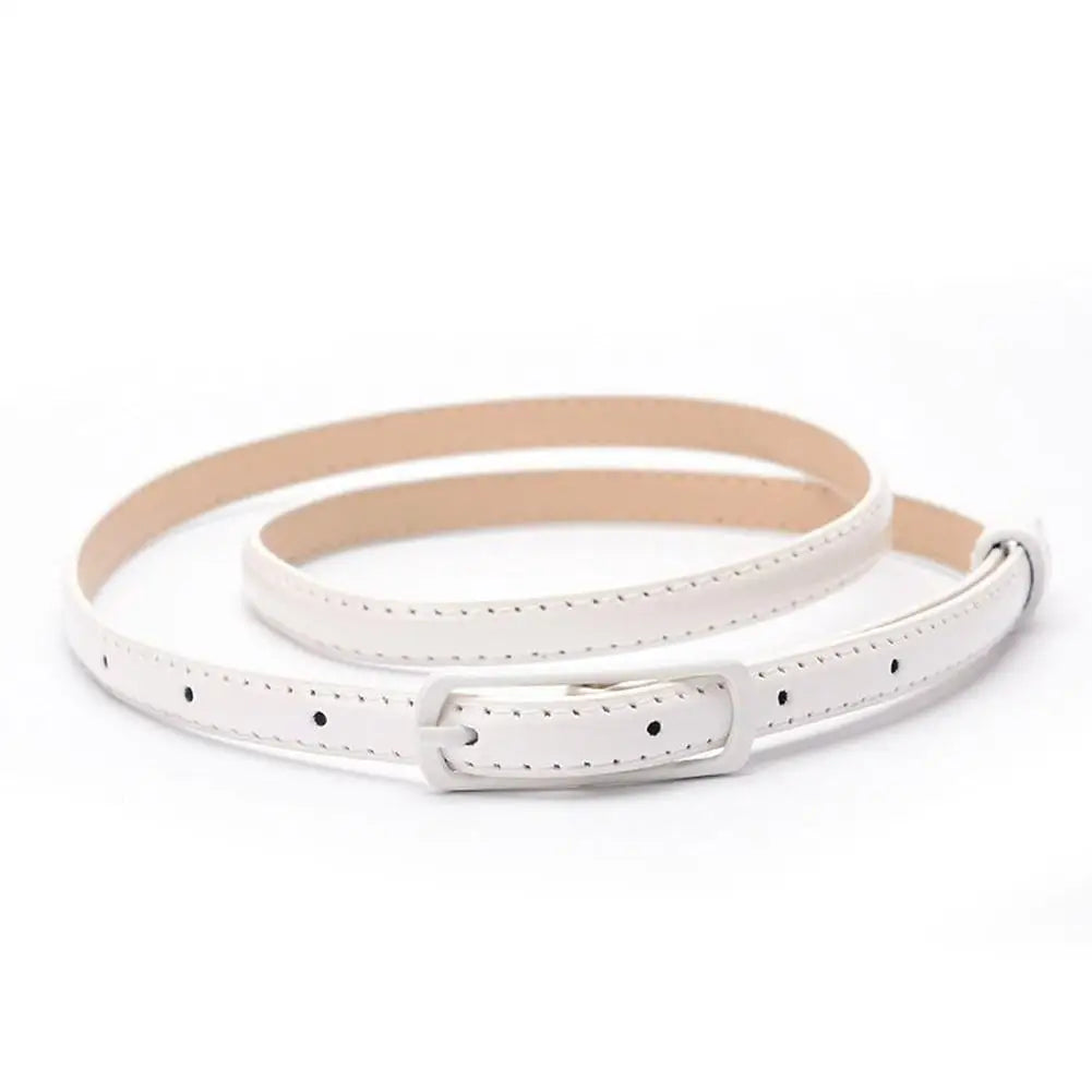 Thin Faux Leather Waist Belt – Adjustable Fashion Accessory for Dress Jeans