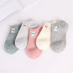 Cute Cat Ankle Socks – Cartoon Animal Kitten Cotton Hosiery for Women