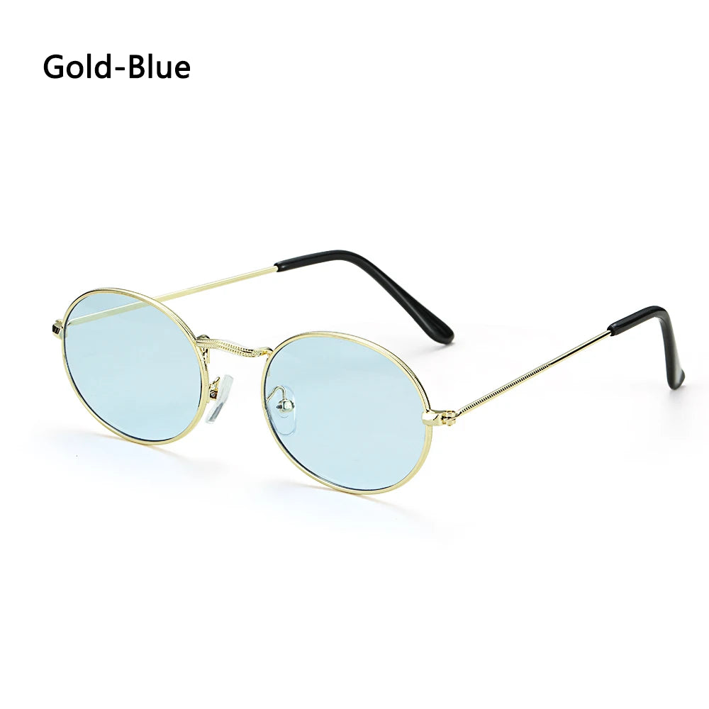 Retro Small Oval Sunglasses – UV400 Gradient Mirror Shades for Festival Wear