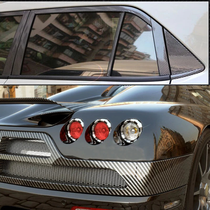 Glossy Carbon Fiber Vinyl Wrap – Adhesive Film for Car and Motorcycle Styling