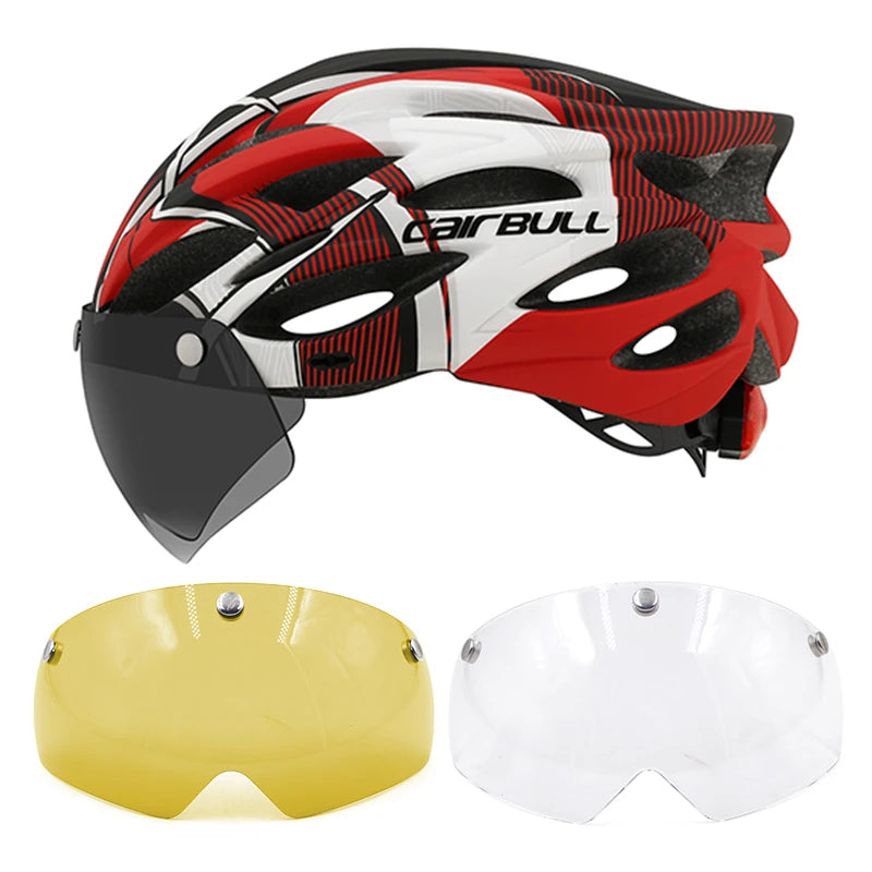 Adjustable Cycling Helmet – LED Light Visor for Road and Mountain Bike
