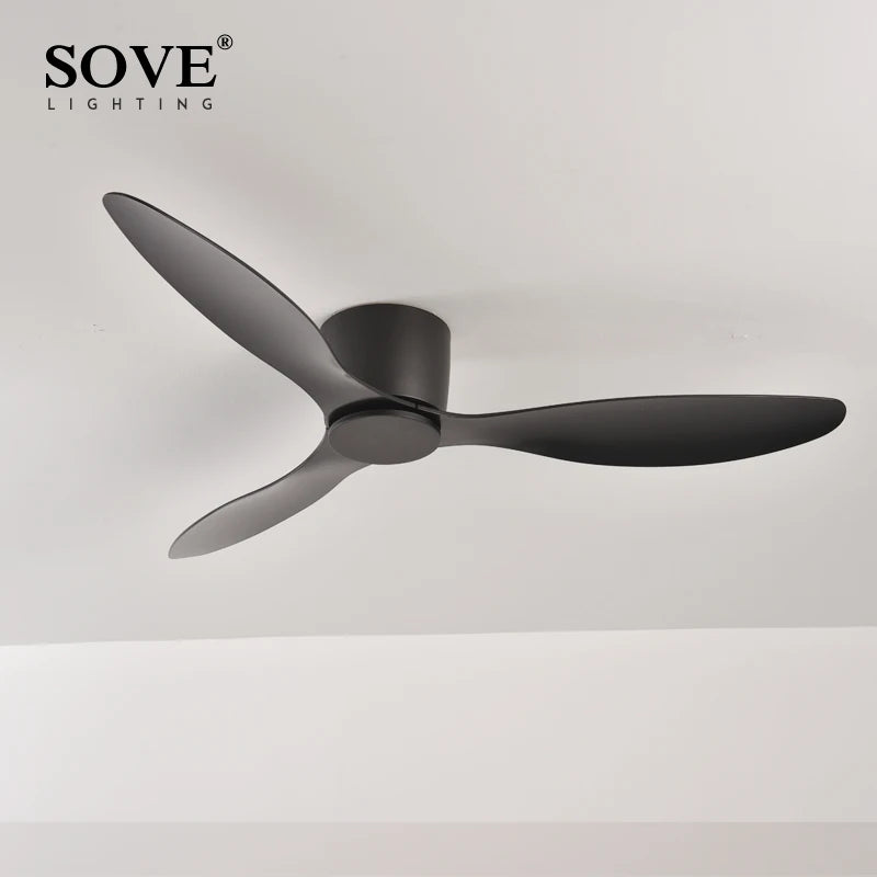Modern DC Motor Ceiling Fan – Low Profile Minimalist for Home Decor