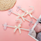 Pearl Beaded Bow Clothes Hangers – Decorative Kids Dress Storage Organizer