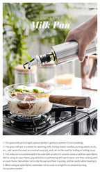 Glass Milk Pot with Wooden Handle – Heat Resistant Cookware for Kitchen Use
