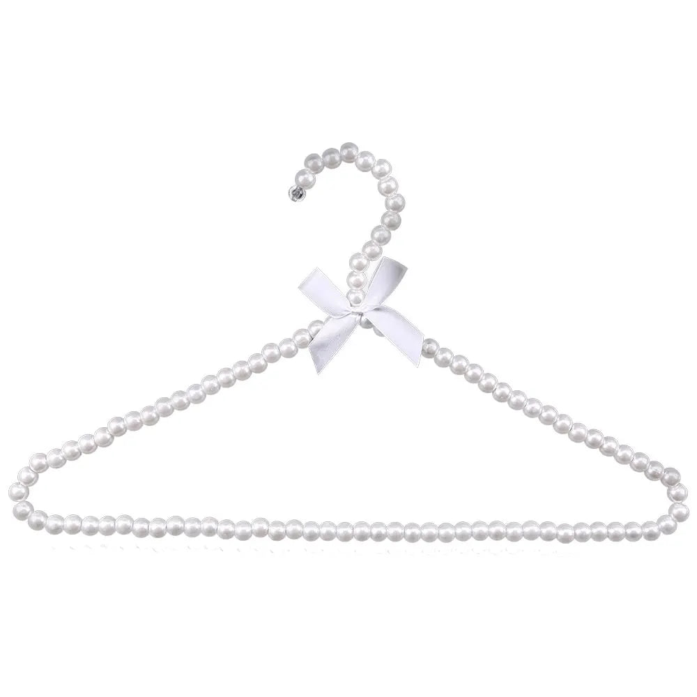 Pearl Beaded Bow Clothes Hangers – Decorative Kids Dress Storage Organizer