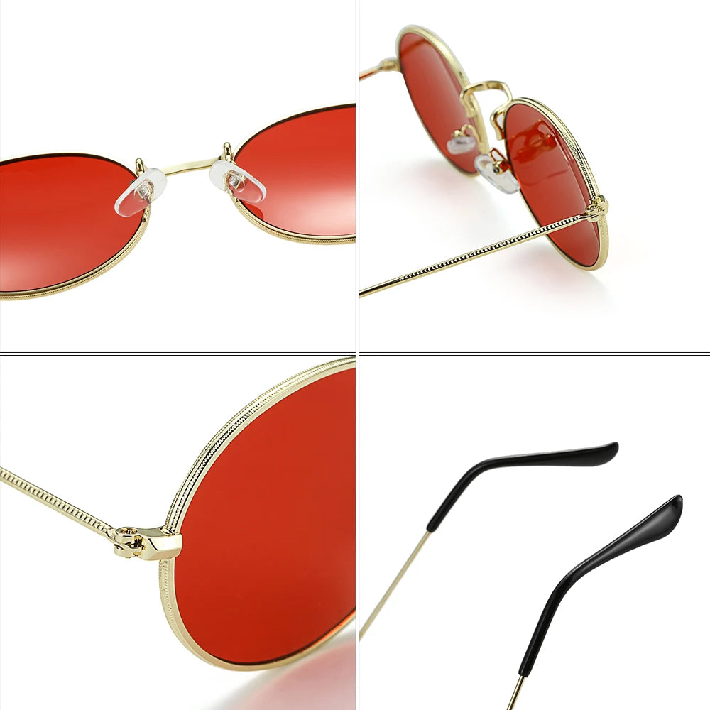 Retro Small Oval Sunglasses – UV400 Gradient Mirror Shades for Festival Wear