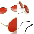 Retro Small Oval Sunglasses – UV400 Gradient Mirror Shades for Festival Wear