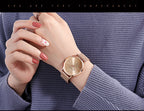 Rose Gold Stainless Steel Watch – Japan Quartz Waterproof for Ladies