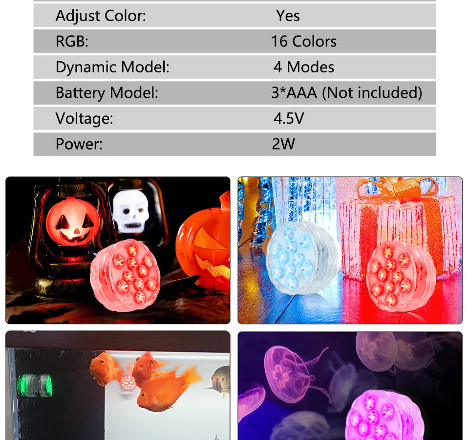 RGB Underwater LED Light – Remote Controlled Lamp for Swimming Pools and Aquariums