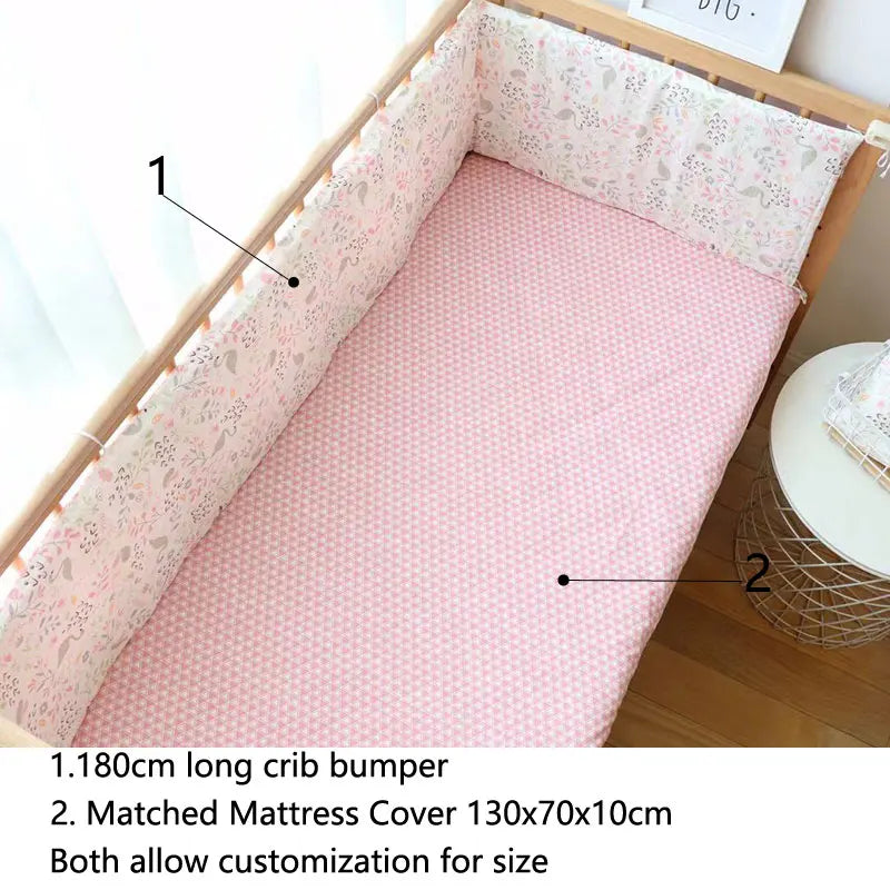 Cotton Star Crib Bumper – Thickened Protective Bedding for Newborn Infants