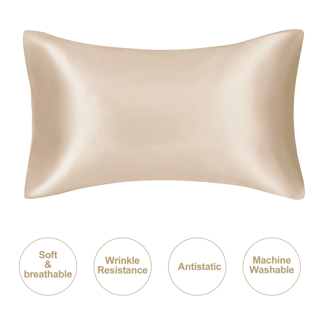 Mulberry Silk Pillowcase – Queen Standard Satin Sleep Case for Hair and Skin