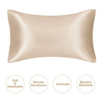 Mulberry Silk Pillowcase – Queen Standard Satin Sleep Case for Hair and Skin
