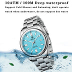 Stainless Steel Mechanical Watch – 10Bar Waterproof for Diving and Sports