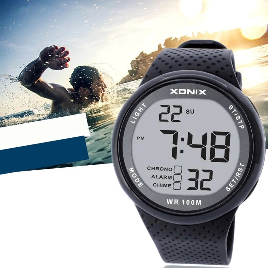 XONIX Digital Sports Watch – Waterproof 100m for Swimming and Outdoor Diving