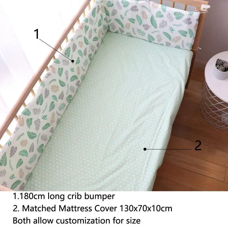 Cotton Star Crib Bumper – Thickened Protective Bedding for Newborn Infants