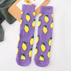 Novelty Food Print Crew Socks – Funny Cartoon Cotton Socks for Casual Wear