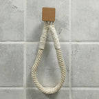 Adhesive Hemp Paper Towel Holder – Wall Mounted Rack for Bathroom Storage