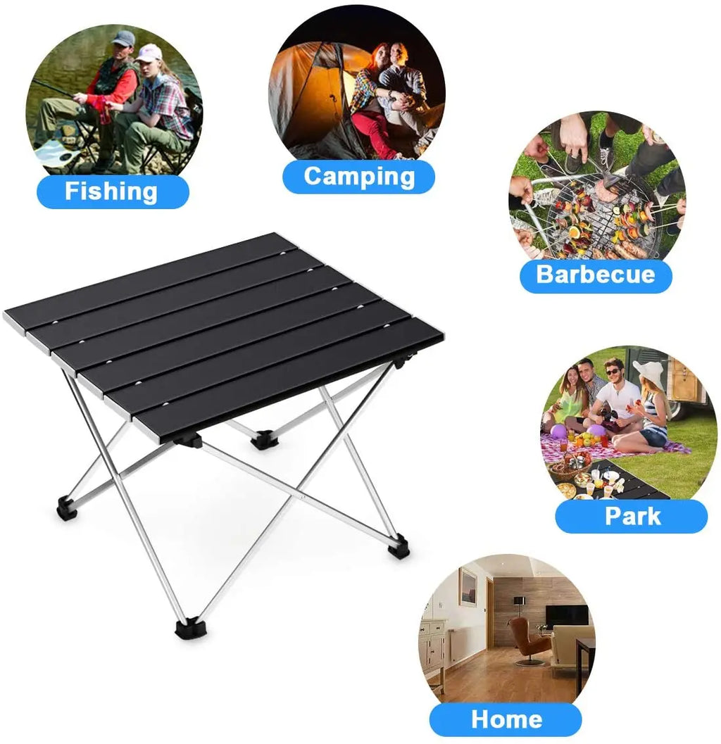 Portable Aluminum Camping Table – Foldable Outdoor Desk for Picnic and BBQ