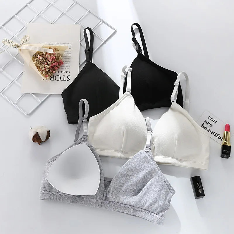 Seamless Cotton Push Up Bra – Wireless V-Neck Comfort Lingerie for Women