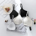Seamless Cotton Push Up Bra – Wireless V-Neck Comfort Lingerie for Women