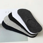 Invisible Cotton Boat Socks – Non-Slip Silicone Ankle Liners for Men