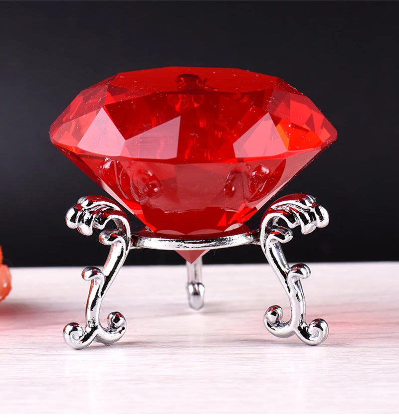 Clear Crystal Diamond Ornament – Glass Home Decor for Wedding and Gifts