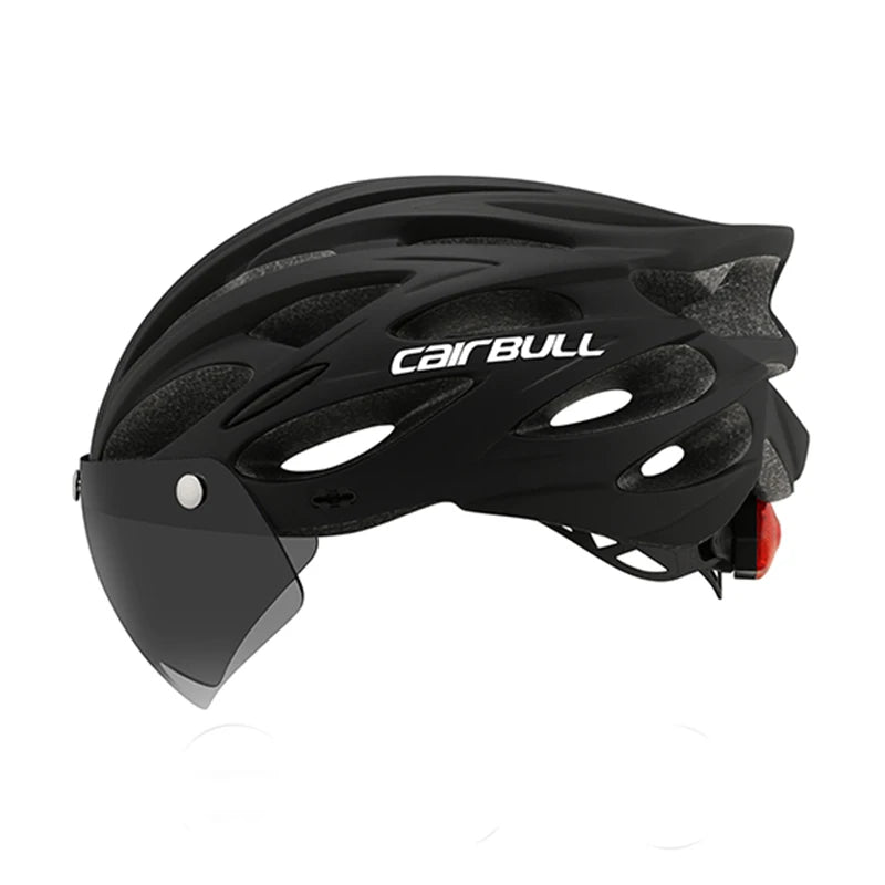 Adjustable Cycling Helmet – LED Light Visor for Road and Mountain Bike