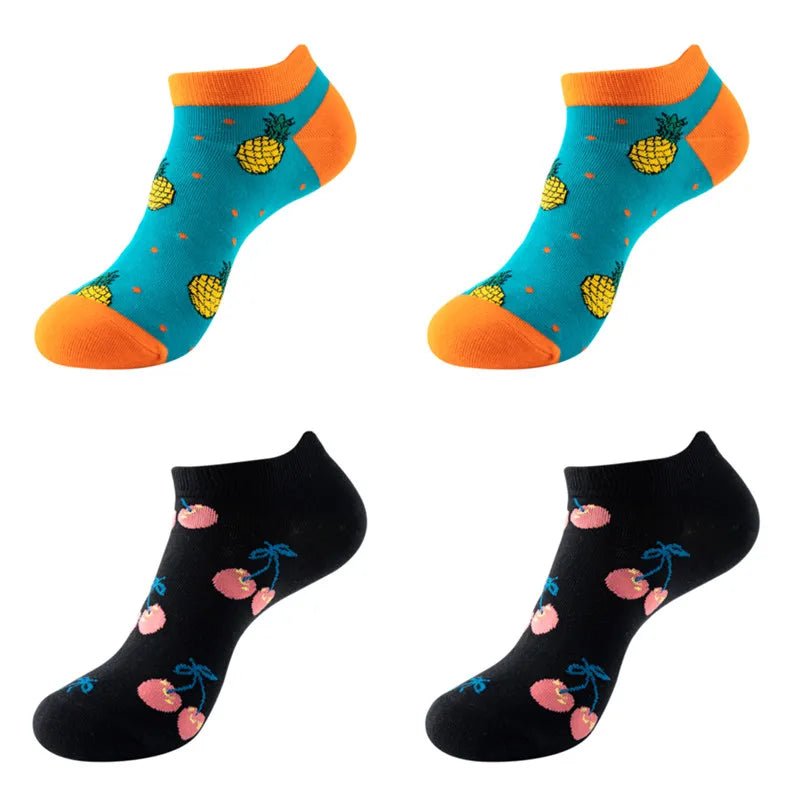 Avocado Cotton Boat Socks – Funny Fruit Pattern for Men and Women