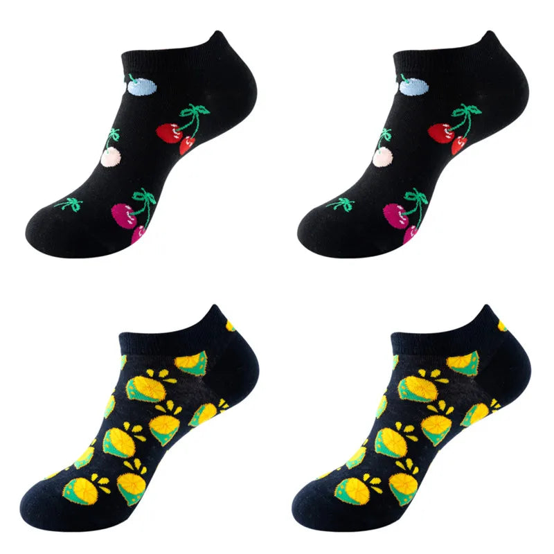 Avocado Cotton Boat Socks – Funny Fruit Pattern for Men and Women