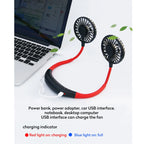 Rechargeable Neck Fan – Portable 3-Speed Hands-Free Cooling for Sports