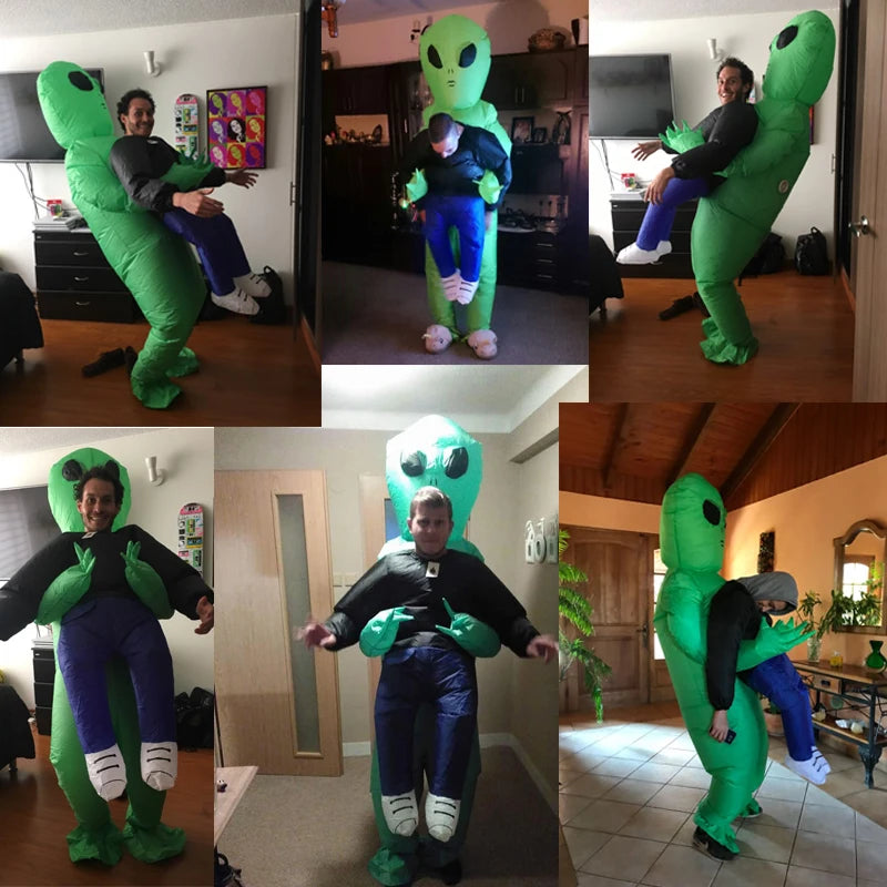 Inflatable Alien Monster Suit – Green Cosplay Costume for Adult Parties