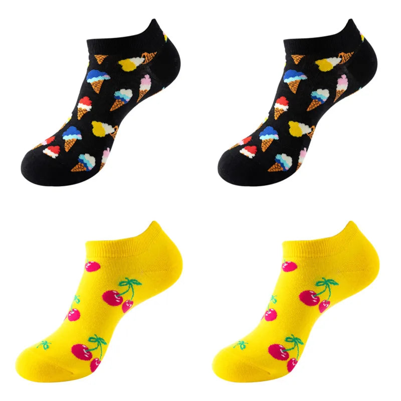 Avocado Cotton Boat Socks – Funny Fruit Pattern for Men and Women