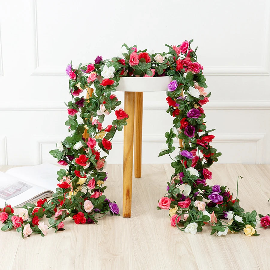Artificial Rose Rattan Vine – 250CM Floral Garland for Wedding Home Decor