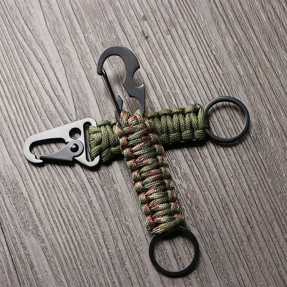 Paracord Survival Keychain – Military Carabiner for Outdoor Camping Gear