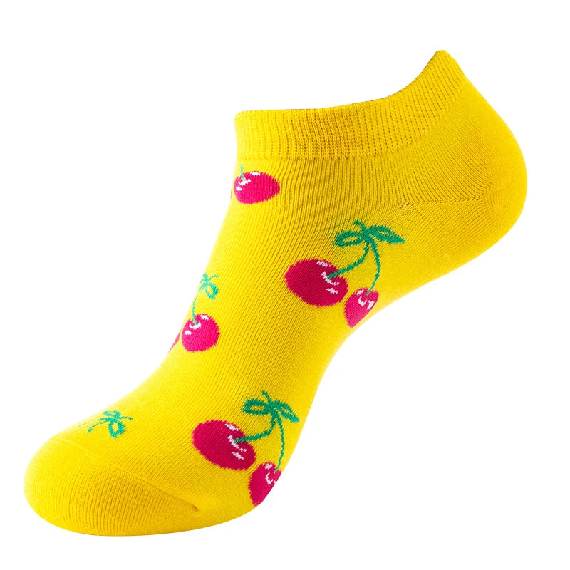 Avocado Cotton Boat Socks – Funny Fruit Pattern for Men and Women