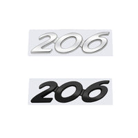 Metal Car Emblem Badge – Glossy Black Chrome Decal for Peugeot 206 Accessories