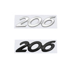 Metal Car Emblem Badge – Glossy Black Chrome Decal for Peugeot 206 Accessories