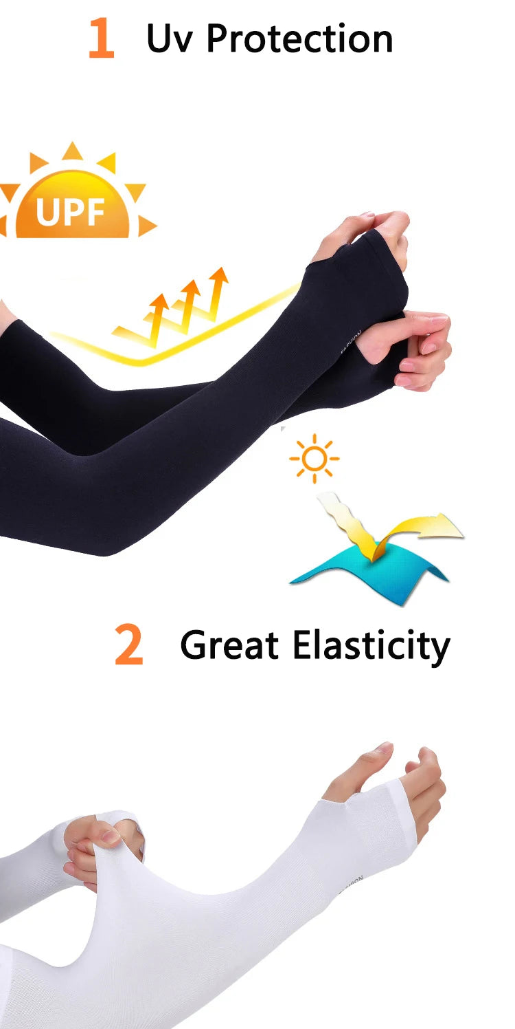 Ice Silk Arm Sleeves – UV Protection for Cycling Sports and Driving