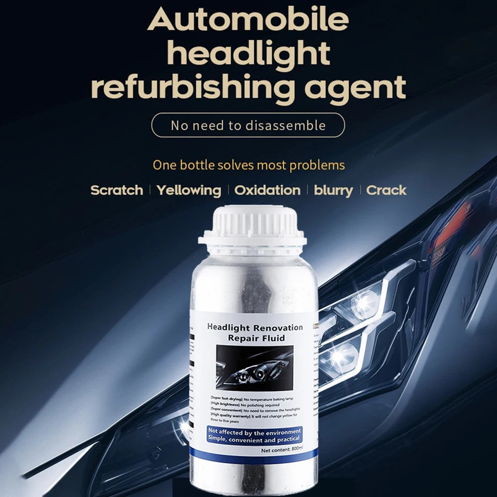 Car Headlight Restoration Kit – Professional Lens Repair Liquid Tool