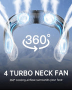 Portable Neck Fan – Rechargeable Turbine Design for Outdoor Summer Cooling