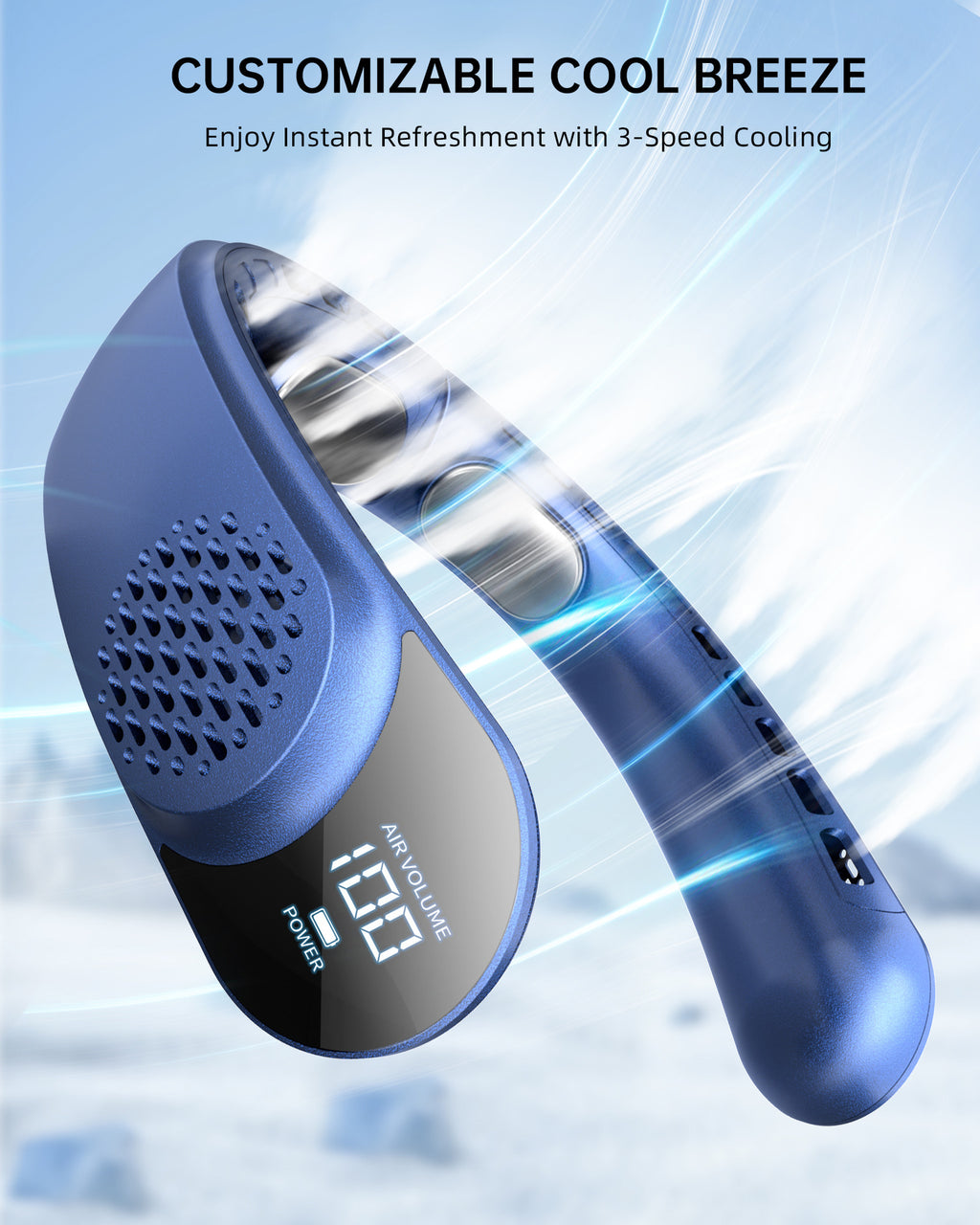 Portable Neck Fan – Rechargeable Turbine Design for Outdoor Summer Cooling