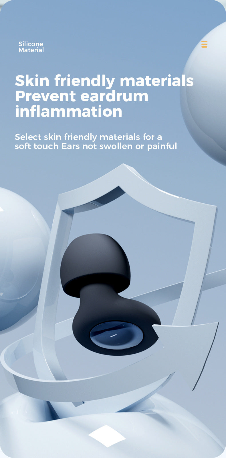Silicone Ear Plugs – Noise Canceling Reusable Protection for Sleeping Travel
