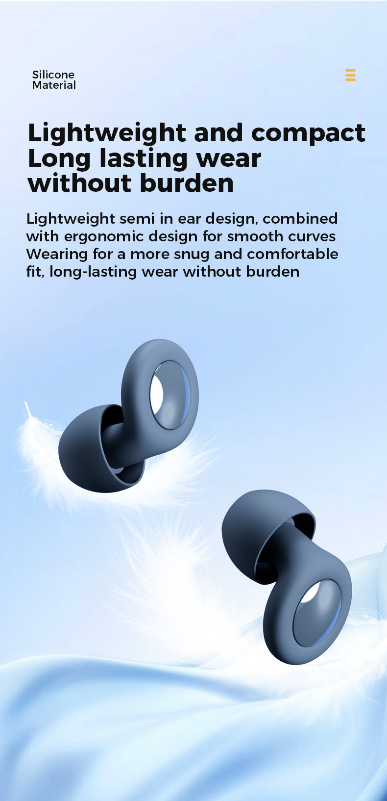 Silicone Ear Plugs – Noise Canceling Reusable Protection for Sleeping Travel