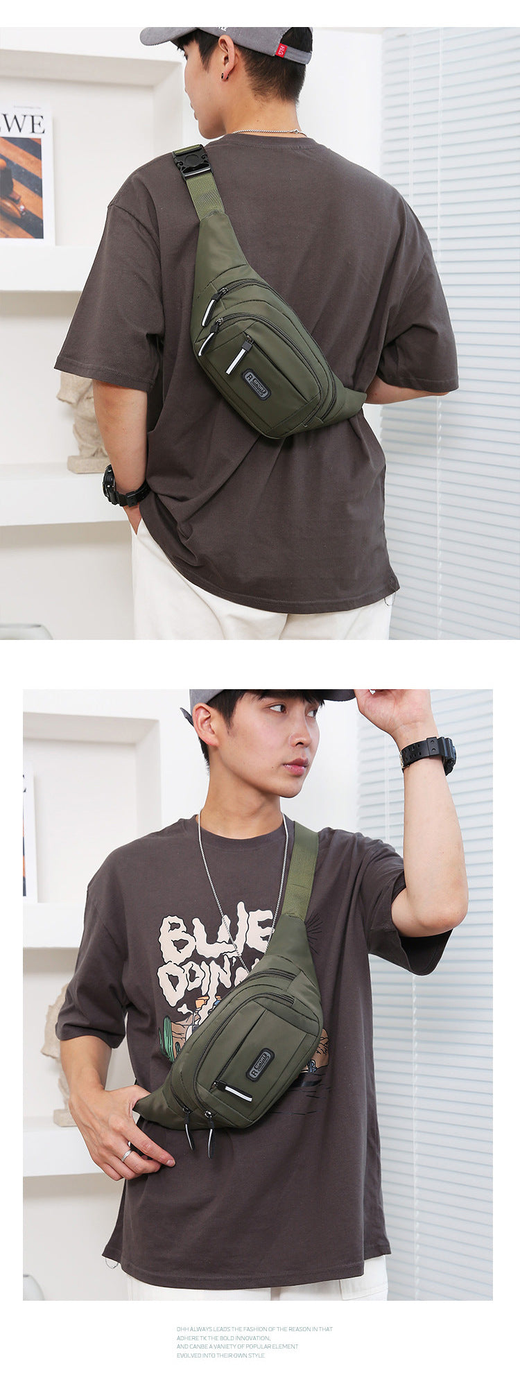 Ultra Thin Canvas Waistpack – Lightweight Men's Belt Bag for Travel Outdoor