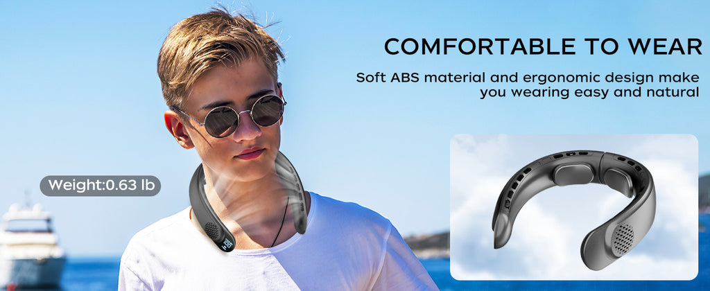 Portable Neck Fan – Rechargeable Turbine Design for Outdoor Summer Cooling